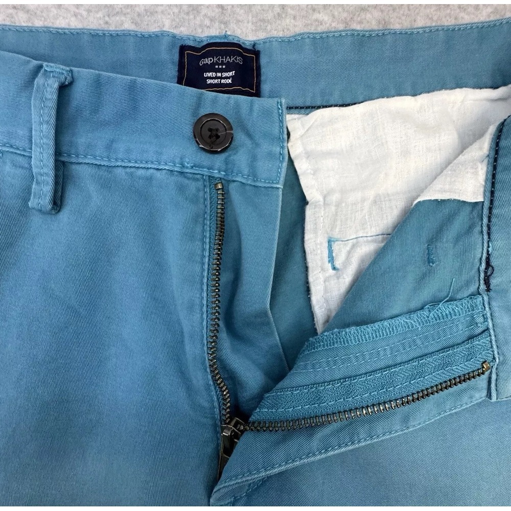 GAP Khaki Shorts Mens 32 Teal - Picture 7 of 8
